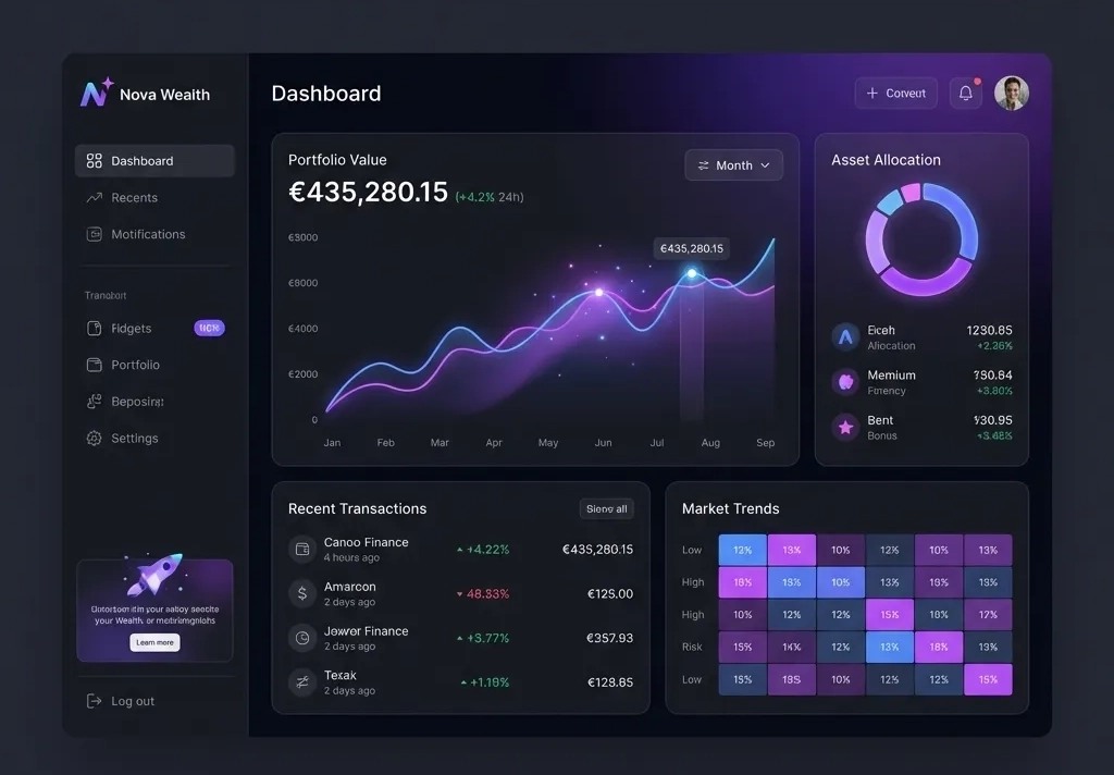 Nova Wealth Dashboard Interface
